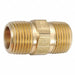 Hex Nipple Brass 1/2 in Pipe Size MNPT