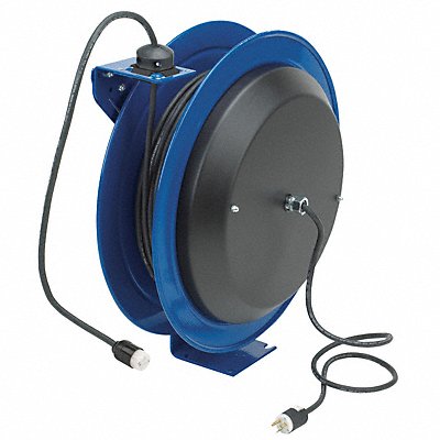 Cord Reel 75 ft 12/3 SJO Blue 120VAC