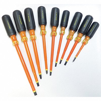 Ins. Screwdriver Set Slot/Phllps/Sq 9 Pc