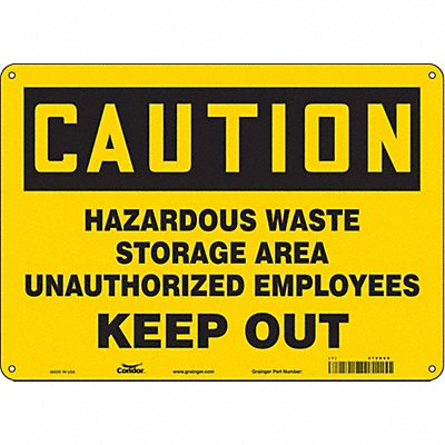Safety Sign 10 inx14 in Polyethylene