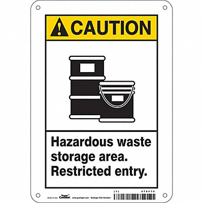 Safety Sign 10 in x 7 in Polyethylene