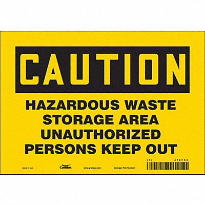 J8184 Safety Sign 7 in x 10 in Vinyl