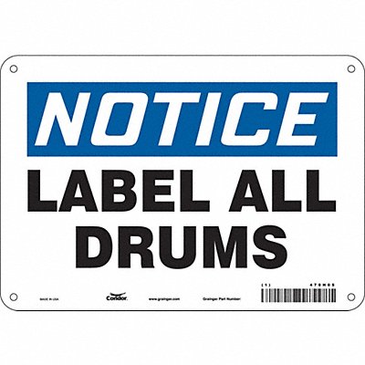 Safety Sign 7 in x 10 in Polyethylene