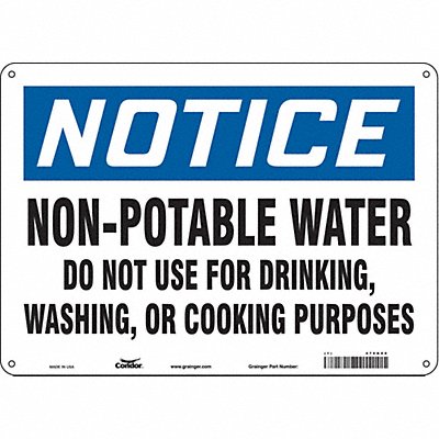 Safety Sign 10 in x 14 in Polyethylene