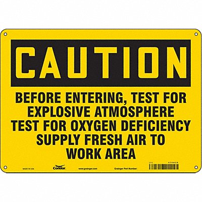Safety Sign 10 in x 14 in Polyethylene