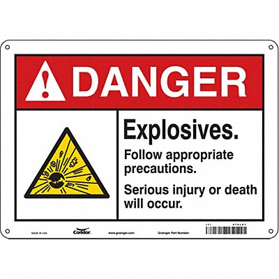Safety Sign 10 in x 14 in Polyethylene