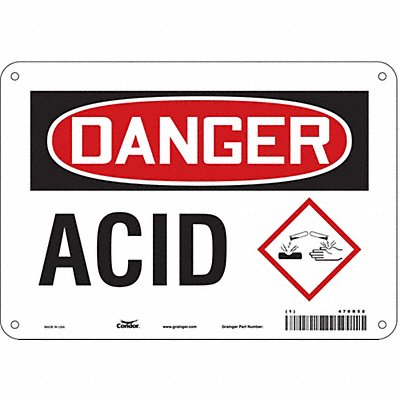 Safety Sign 7 in H x 10 in W Aluminum