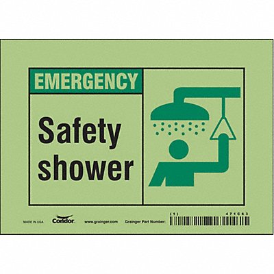 Safety Sign 5 in x 7 in Glow Vinyl