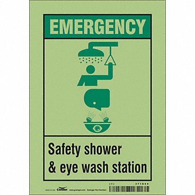 Safety Sign 10 in x 7 in Glow Vinyl