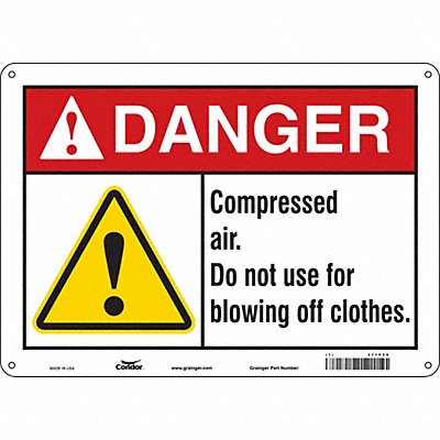 Safety Sign 10 in x 14 in Polyethylene