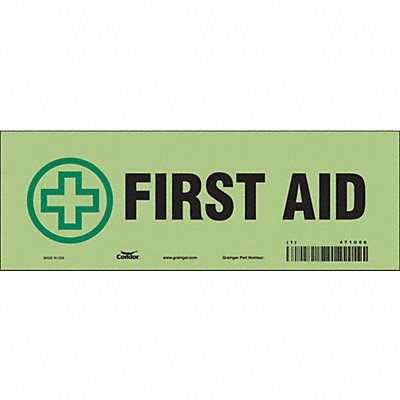 Safety Sign 3 1/2 in x 10 in Glow Vinyl