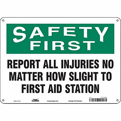 Safety Sign 10 in x 14 in Aluminum