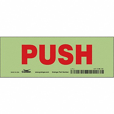 Safety Sign 2 1/2 in x 7 in Glow Vinyl