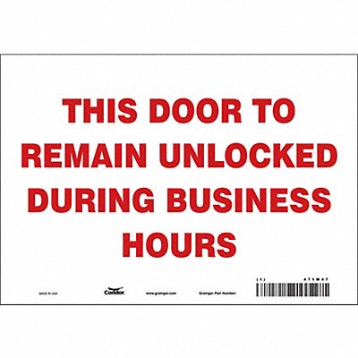 J7732 Safety Sign 7 in x 10 in Vinyl