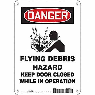 Safety Sign 10 in x 7 in Aluminum