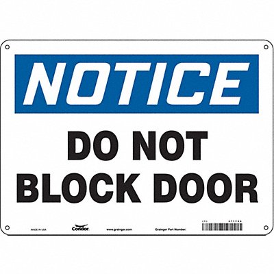 Safety Sign 10 in x 14 in Polyethylene