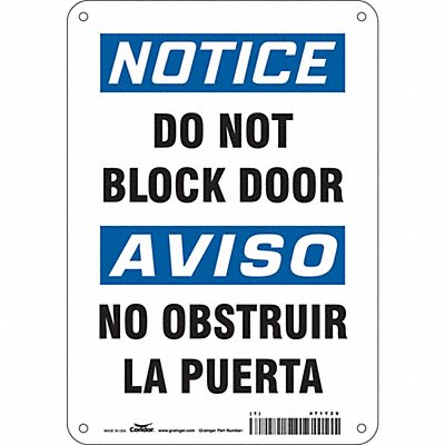 Safety Sign 10 in x 7 in Polyethylene
