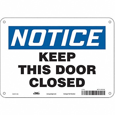 J6997 Safety Sign 7 in x 10 in Polyethylene