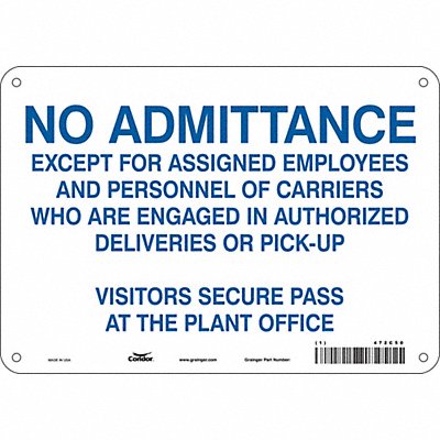 Safety Sign 7 in x 10 in Polyethylene