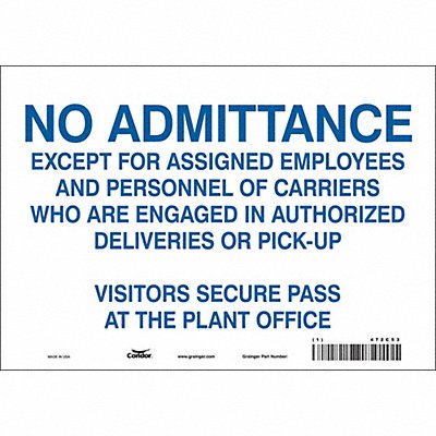 Safety Sign 7 inx10 in Vinyl