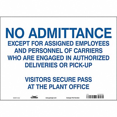 Safety Sign 10 inx14 in Vinyl