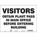 Safety Sign 10 in x 14 in Vinyl