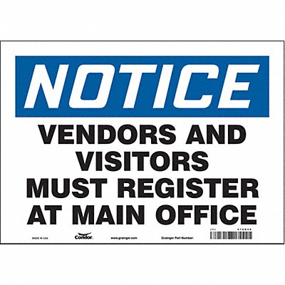 Safety Sign 10 in x 14 in Vinyl