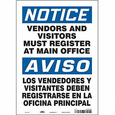 Safety Sign 14 in x 10 in Vinyl