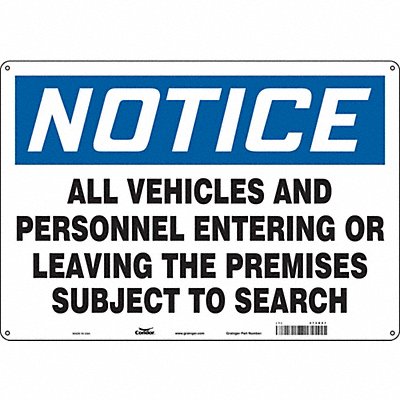 Safety Sign 14 in x 20 in Aluminum