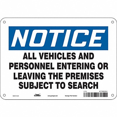 Safety Sign 7 in x 10 in Polyethylene