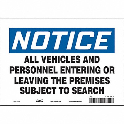 Safety Sign 7 in x 10 in Vinyl