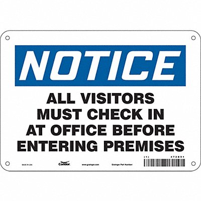 Safety Sign 7 in x 10 in Polyethylene
