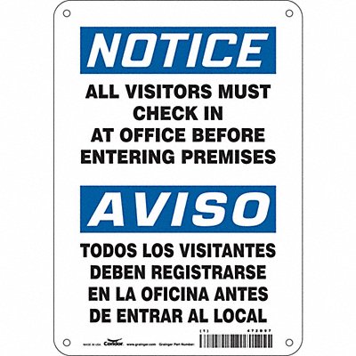 Safety Sign 10 in x 7 in Polyethylene