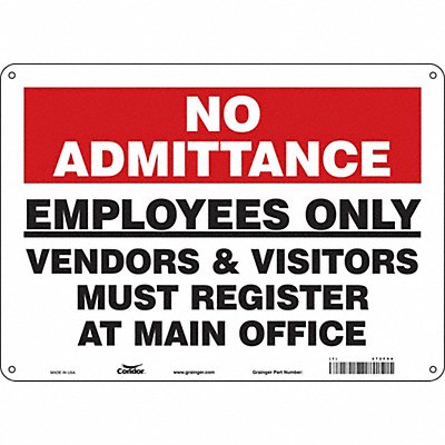 Safety Sign 10 inx14 in Polyethylene