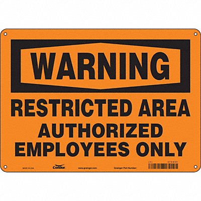 J7957 Safety Sign 10 in x 14 in Polyethylene
