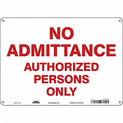 Safety Sign 10 inx14 in Aluminum