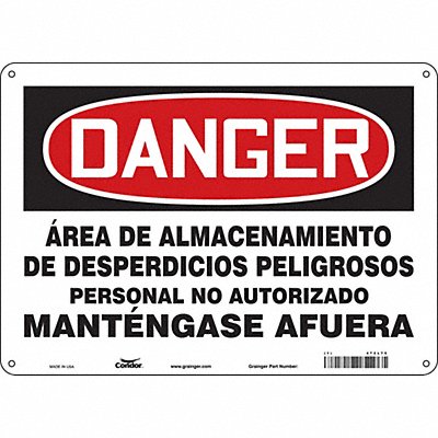 Safety Sign 10 in x 14 in Polyethylene