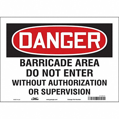 Safety Sign 10 in x 14 in Vinyl