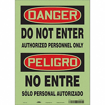 Safety Sign 14 inx10 in Glow Vinyl