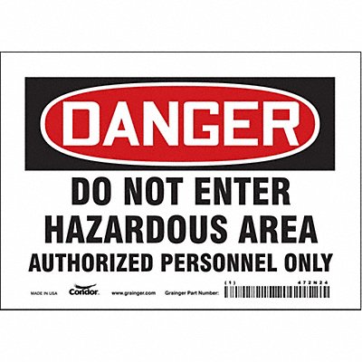 K1920 Safety Sign 5 inx7 in Vinyl