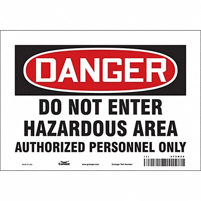 K1920 Safety Sign 7 in x 10 in Vinyl