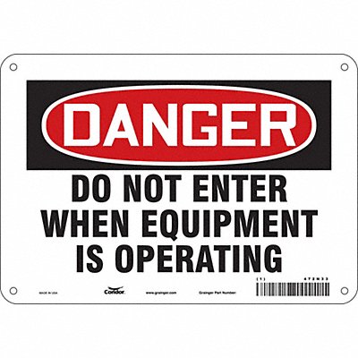 K1922 Safety Sign 7 in x 10 in Aluminum