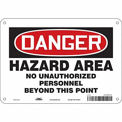 Safety Sign 7 in x 10 in Aluminum