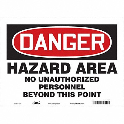 Safety Sign 10 in x 14 in Vinyl
