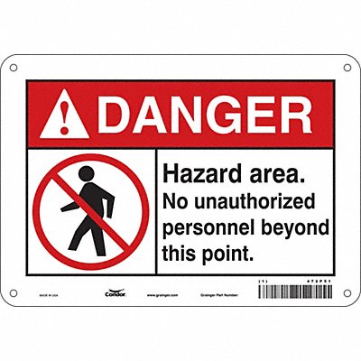 Safety Sign 7 in x 10 in Polyethylene