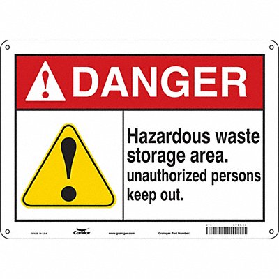 Safety Sign 10 inx14 in Aluminum