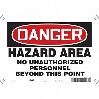 Safety Sign 7 in x 10 in Aluminum