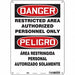 Safety Sign 14 inx10 in Polyethylene