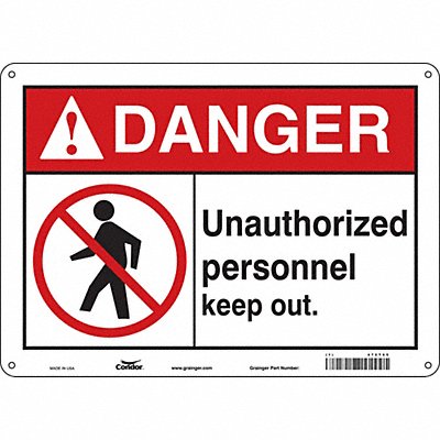 Safety Sign 10 in x 14 in Aluminum