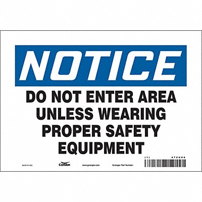 Safety Sign 7 in x 10 in Vinyl